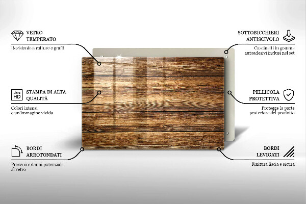 Plaque en verre pour lanterne funéraire Planches texturées en bois