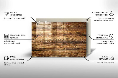 Plaque en verre pour lanterne funéraire Planches texturées en bois