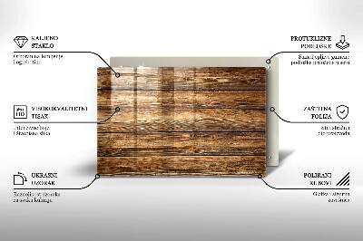 Plaque en verre pour lanterne funéraire Planches texturées en bois