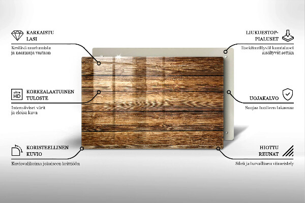 Plaque en verre pour lanterne funéraire Planches texturées en bois