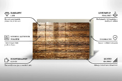 Plaque en verre pour lanterne funéraire Planches texturées en bois