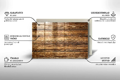 Plaque en verre pour lanterne funéraire Planches texturées en bois