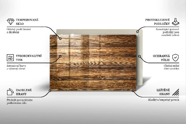 Plaque en verre pour lanterne funéraire Planches texturées en bois