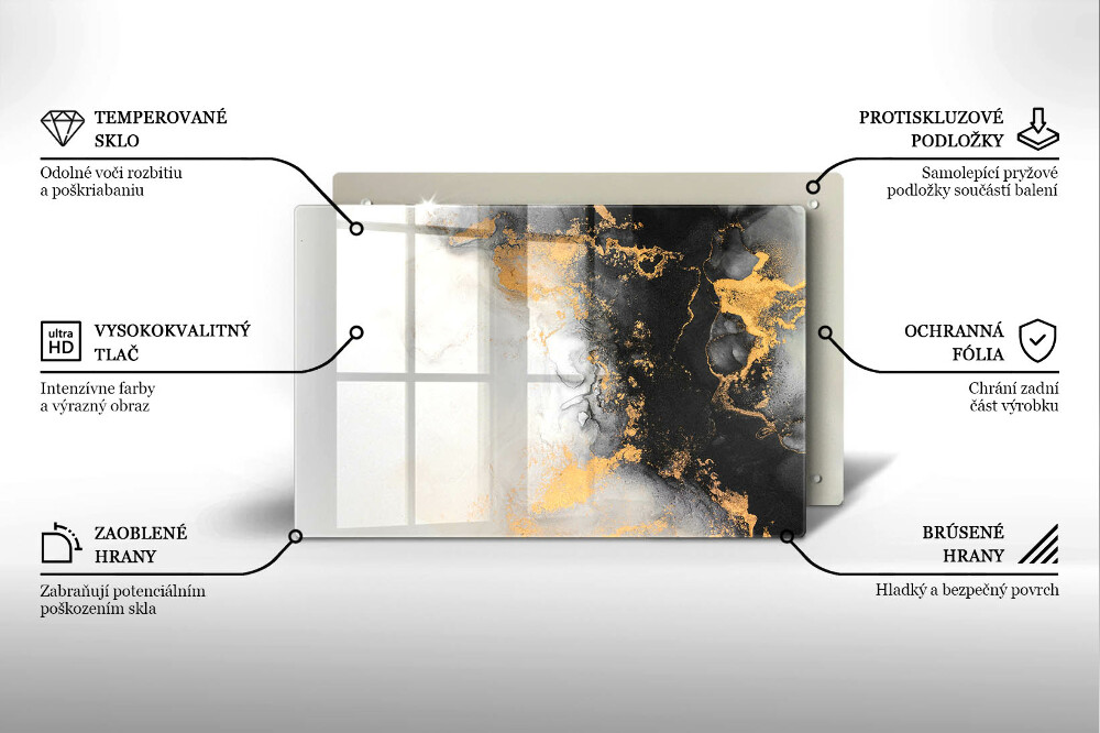 Dessous de verre pour bougies funéraires Abstraction avec de l'or