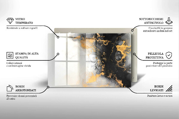 Dessous de verre pour bougies funéraires Abstraction avec de l'or