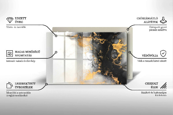 Dessous de verre pour bougies funéraires Abstraction avec de l'or