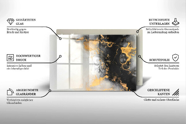 Dessous de verre pour bougies funéraires Abstraction avec de l'or