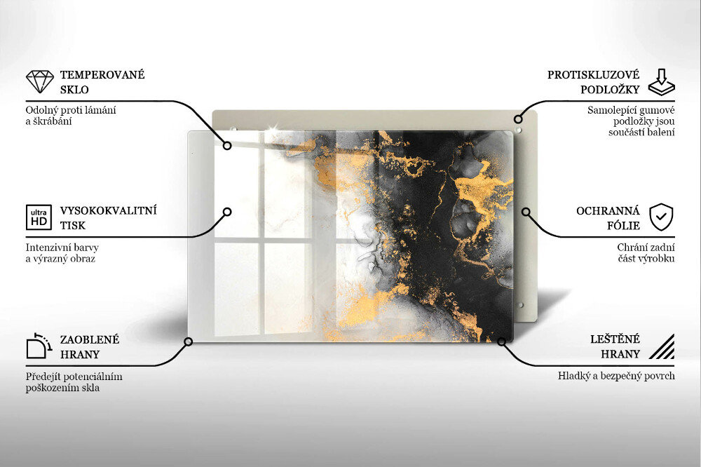 Dessous de verre pour bougies funéraires Abstraction avec de l'or