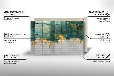 Plaque en verre pour lanterne funéraire Abstraction avec de l'or