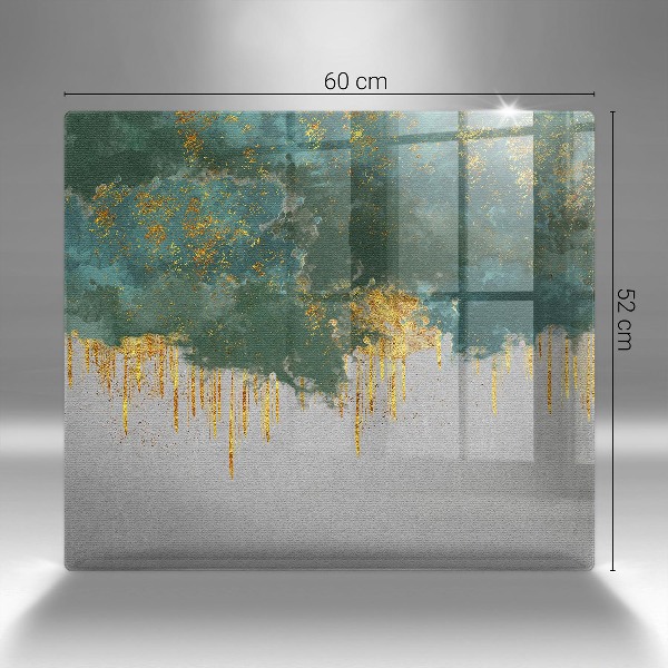 Plaque en verre pour lanterne funéraire Abstraction avec de l'or