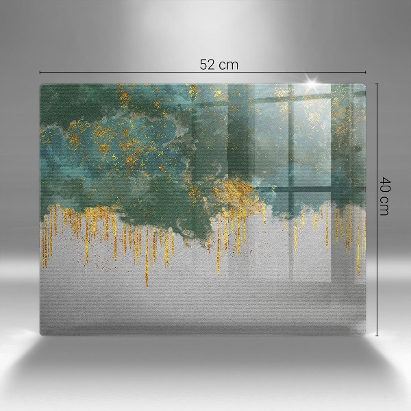 Plaque en verre pour lanterne funéraire Abstraction avec de l'or