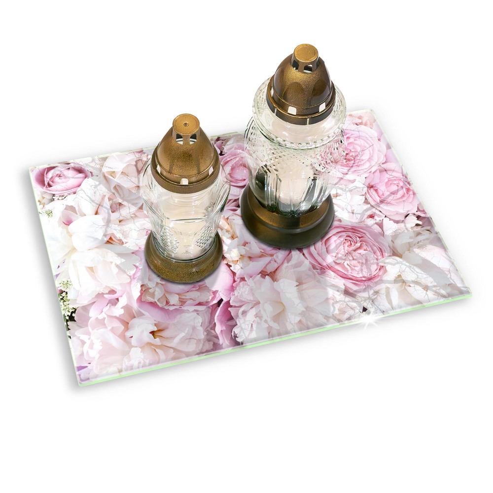 Dessous de verre pour bougies funéraires Bouquet de pivoines