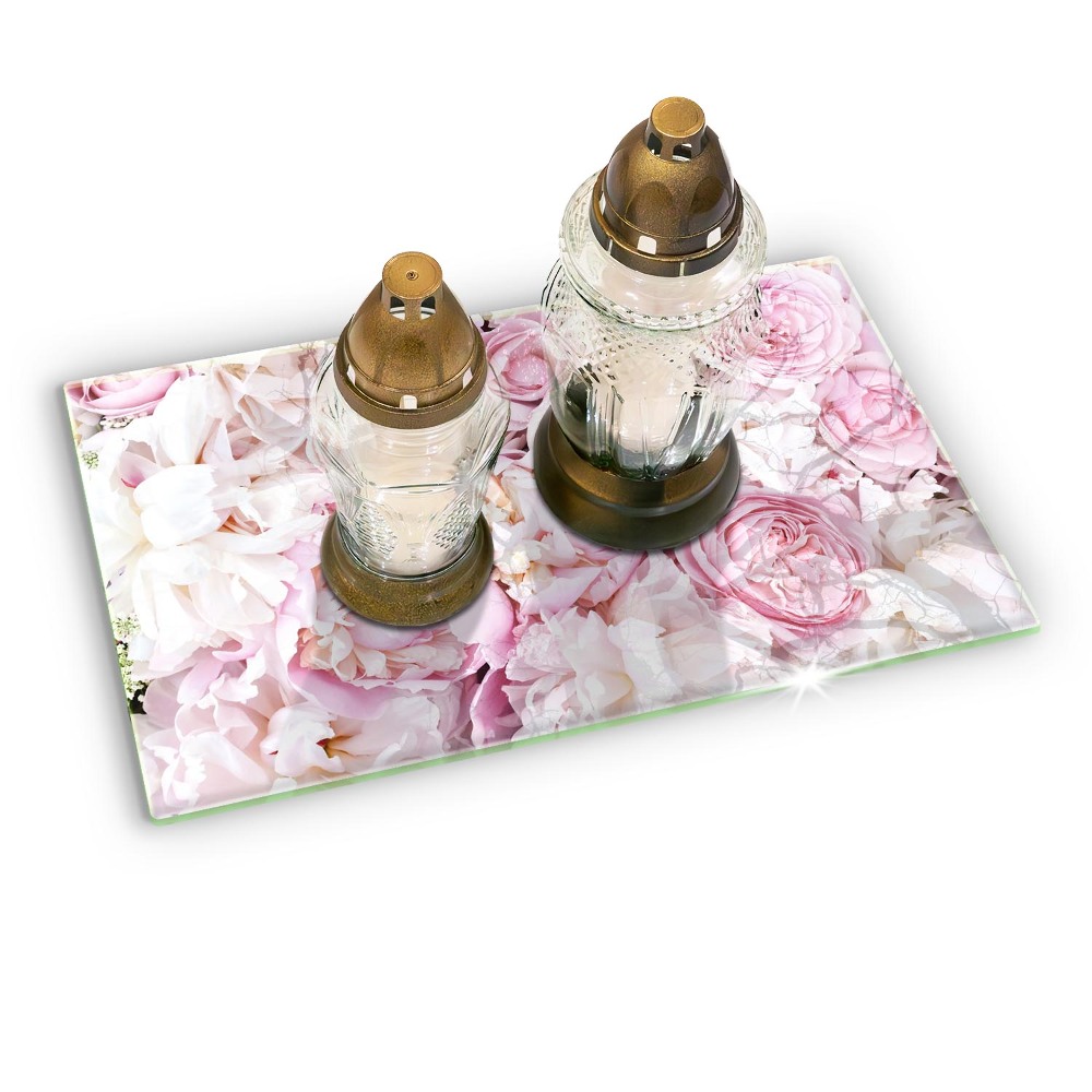 Dessous de verre pour bougies funéraires Bouquet de pivoines