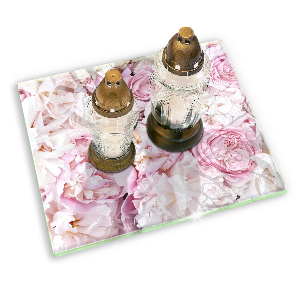 Dessous de verre pour bougies funéraires Bouquet de pivoines