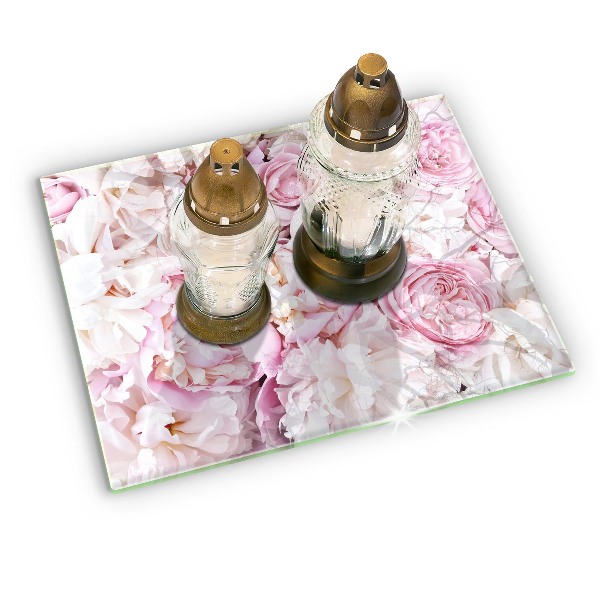 Dessous de verre pour bougies funéraires Bouquet de pivoines