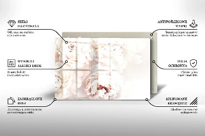 Plaque en verre pour lanterne funéraire Pivoines pastel