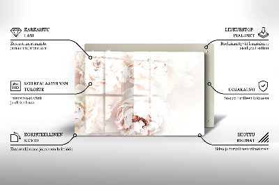 Plaque en verre pour lanterne funéraire Pivoines pastel