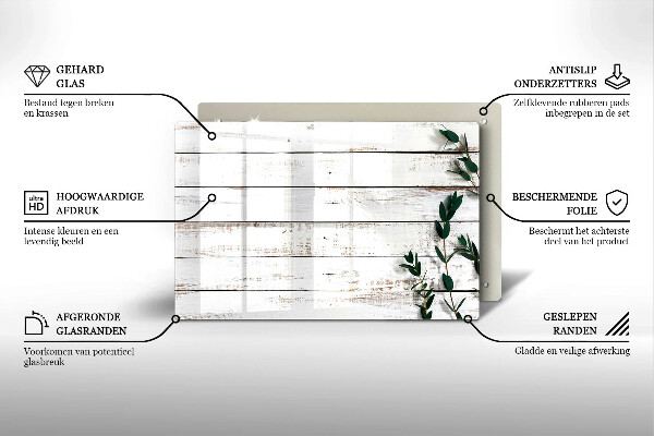 Dessous de verre pour bougies funéraires Vieilles planches et feuilles