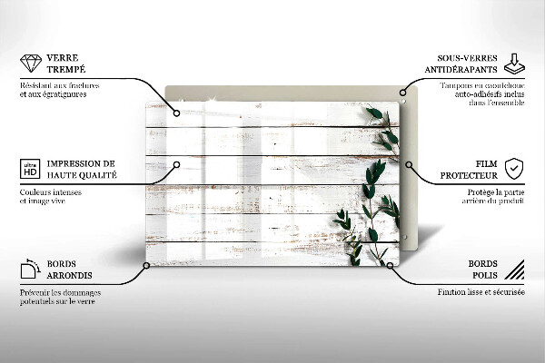 Dessous de verre pour bougies funéraires Vieilles planches et feuilles