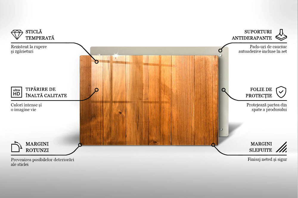 Plaque en verre pour lanterne funéraire Planches de bois