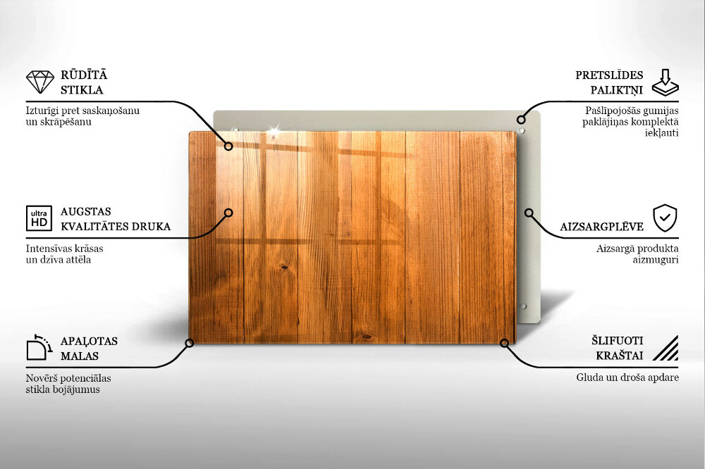 Plaque en verre pour lanterne funéraire Planches de bois