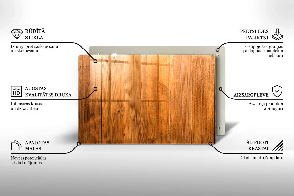 Plaque en verre pour lanterne funéraire Planches de bois