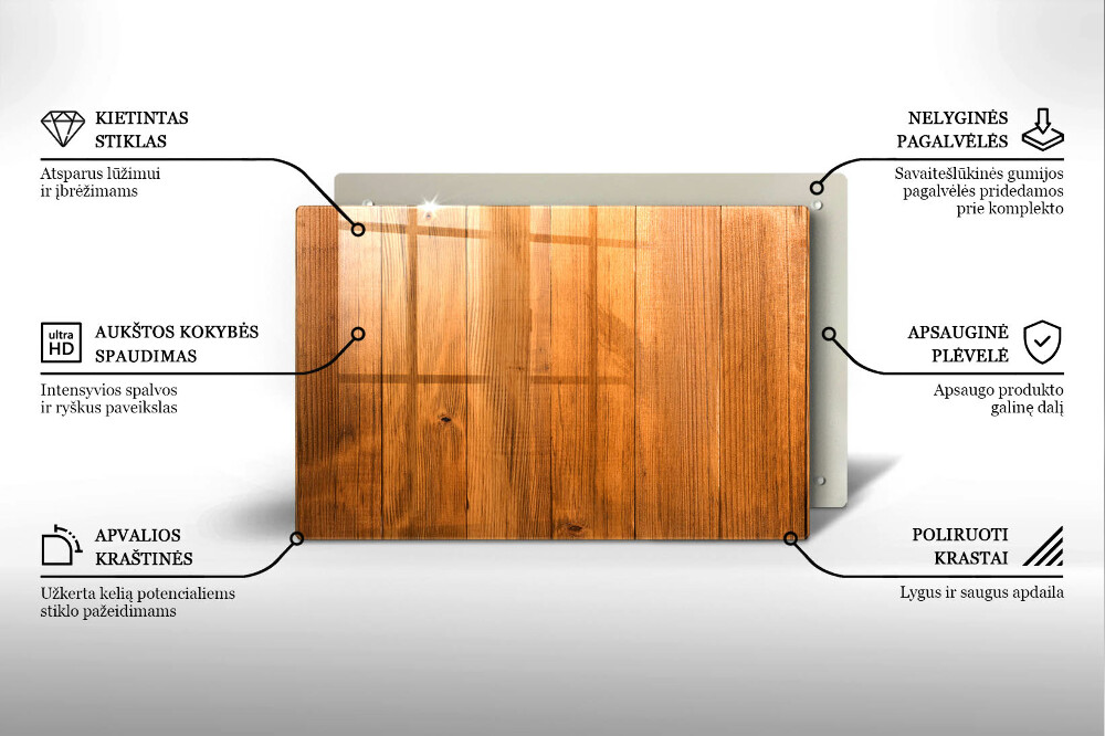 Plaque en verre pour lanterne funéraire Planches de bois