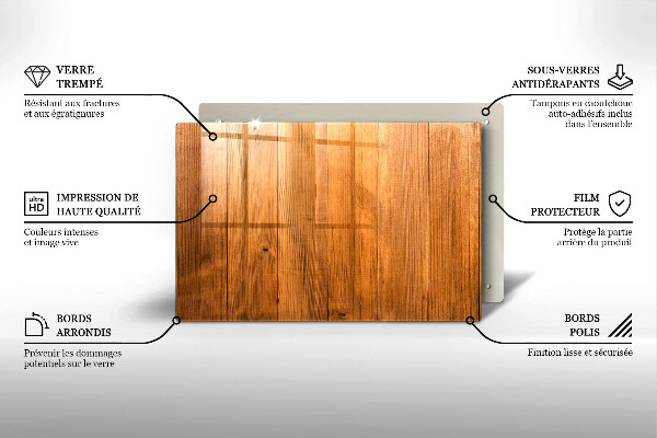 Plaque en verre pour lanterne funéraire Planches de bois