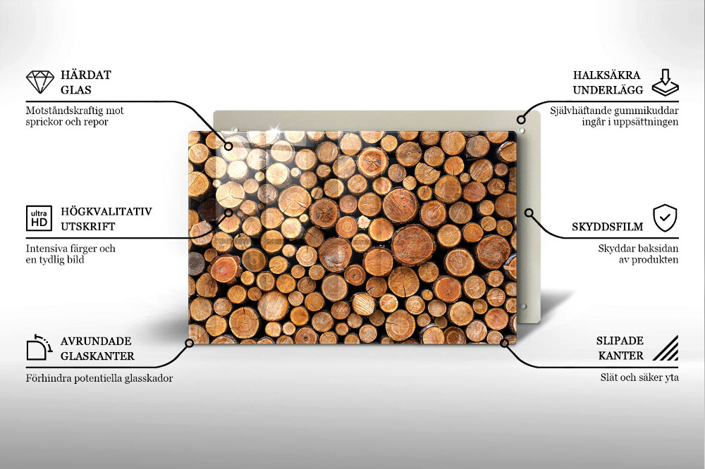 Dessous de verre pour bougies funéraires Troncs d'arbres