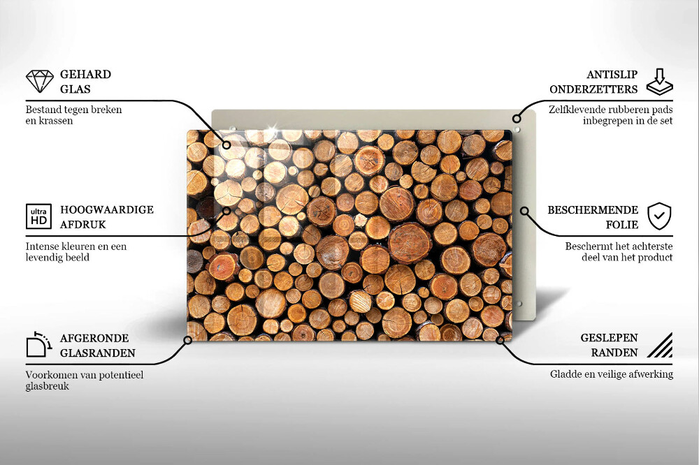 Dessous de verre pour bougies funéraires Troncs d'arbres