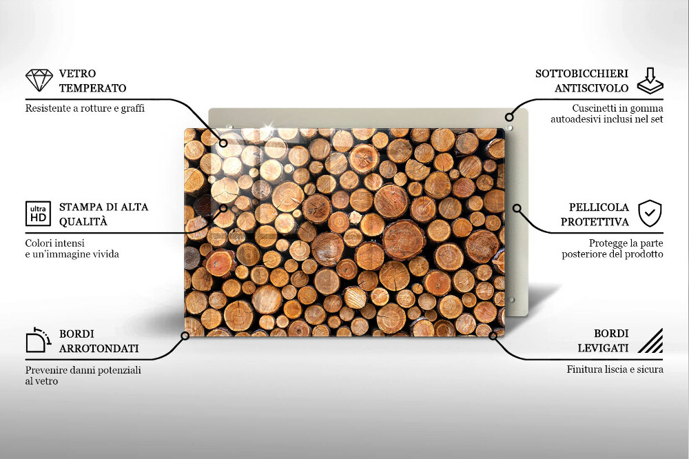 Dessous de verre pour bougies funéraires Troncs d'arbres