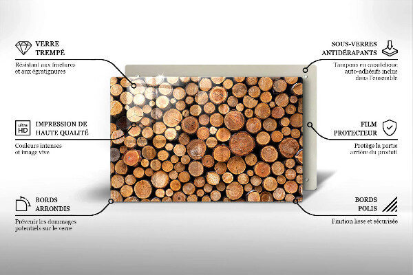 Dessous de verre pour bougies funéraires Troncs d'arbres