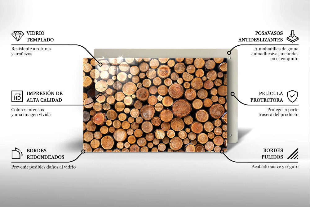 Dessous de verre pour bougies funéraires Troncs d'arbres