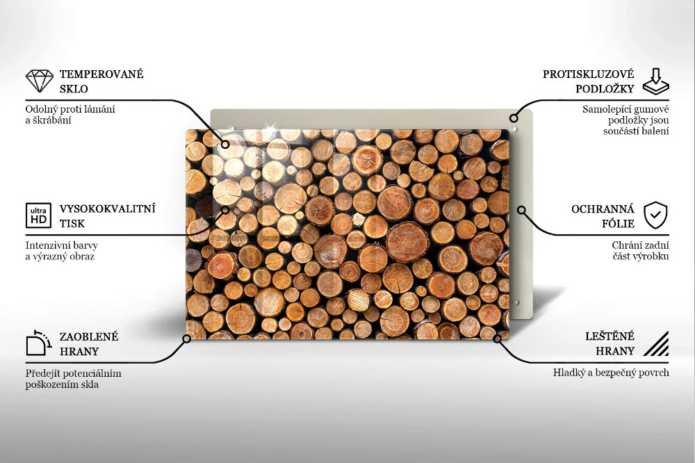 Dessous de verre pour bougies funéraires Troncs d'arbres