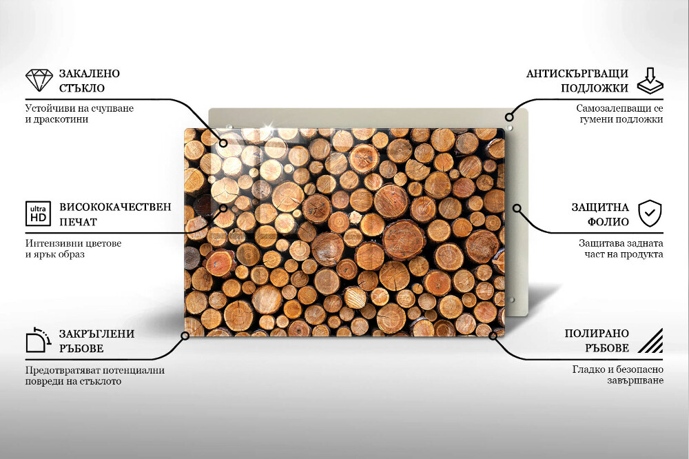 Dessous de verre pour bougies funéraires Troncs d'arbres