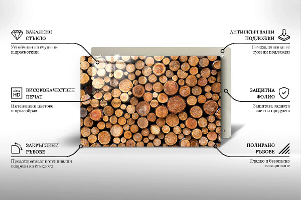 Dessous de verre pour bougies funéraires Troncs d'arbres