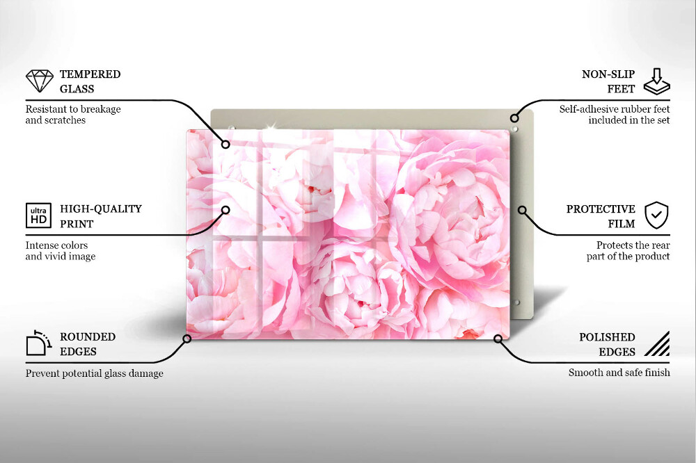 Dessous de verre pour bougies funéraires Pivoines délicates