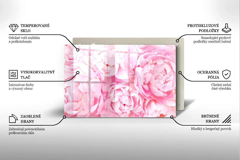 Dessous de verre pour bougies funéraires Pivoines délicates