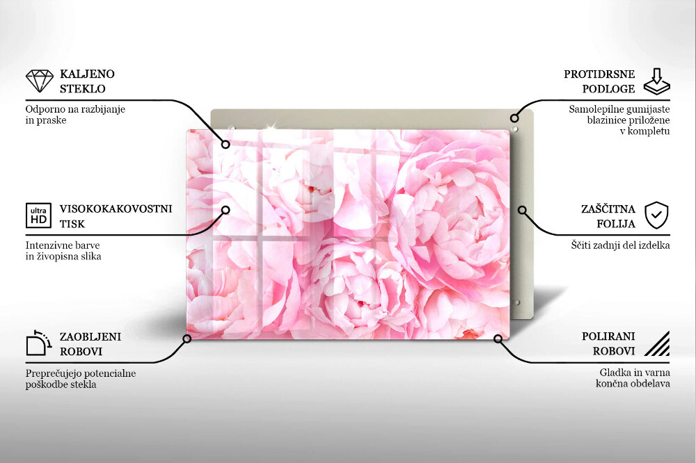 Dessous de verre pour bougies funéraires Pivoines délicates