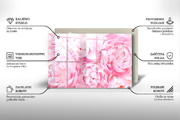 Dessous de verre pour bougies funéraires Pivoines délicates