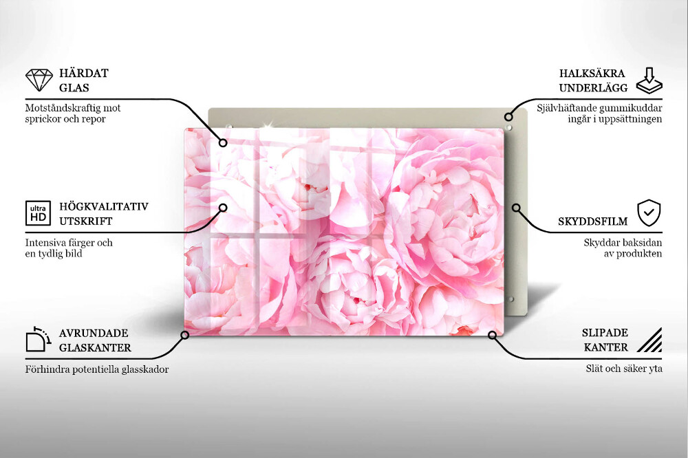 Dessous de verre pour bougies funéraires Pivoines délicates