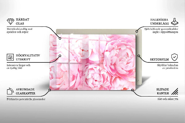 Dessous de verre pour bougies funéraires Pivoines délicates