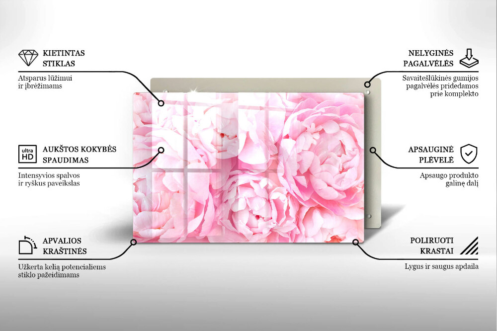 Dessous de verre pour bougies funéraires Pivoines délicates