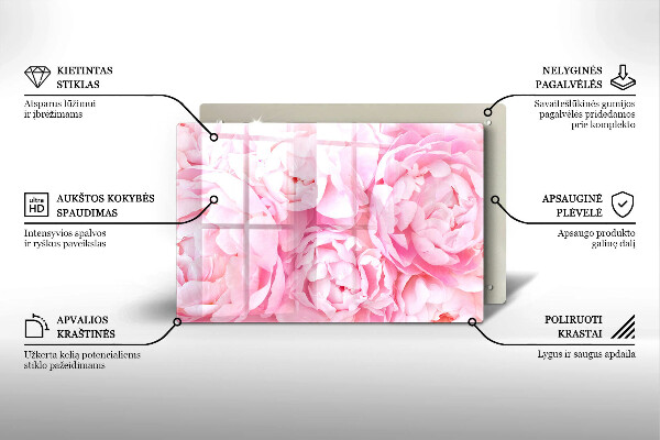 Dessous de verre pour bougies funéraires Pivoines délicates