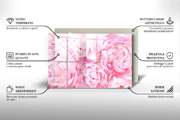 Dessous de verre pour bougies funéraires Pivoines délicates