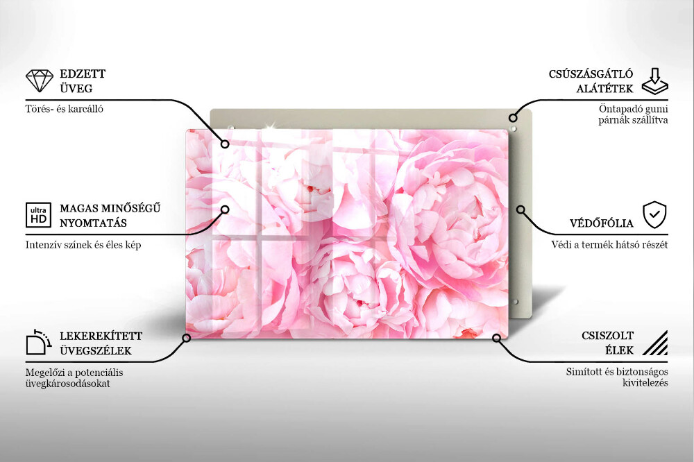 Dessous de verre pour bougies funéraires Pivoines délicates