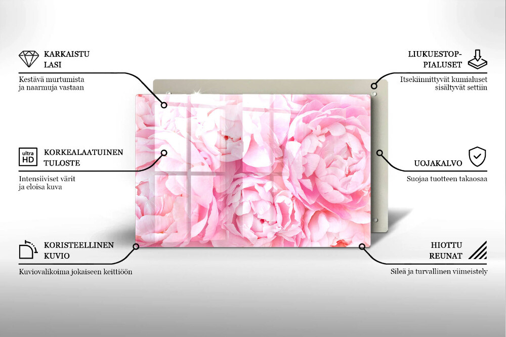 Dessous de verre pour bougies funéraires Pivoines délicates