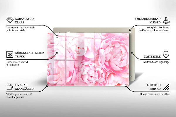 Dessous de verre pour bougies funéraires Pivoines délicates