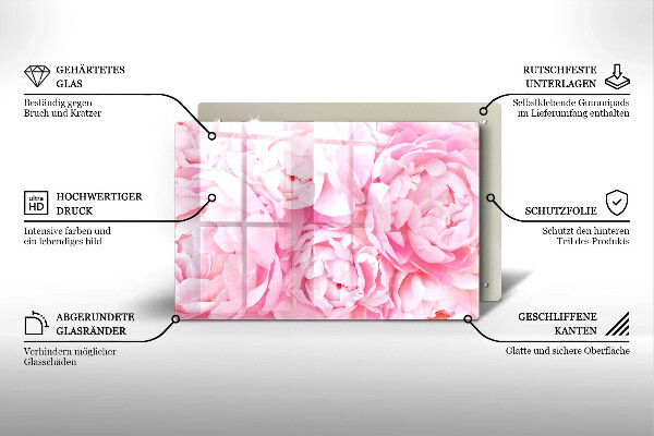 Dessous de verre pour bougies funéraires Pivoines délicates