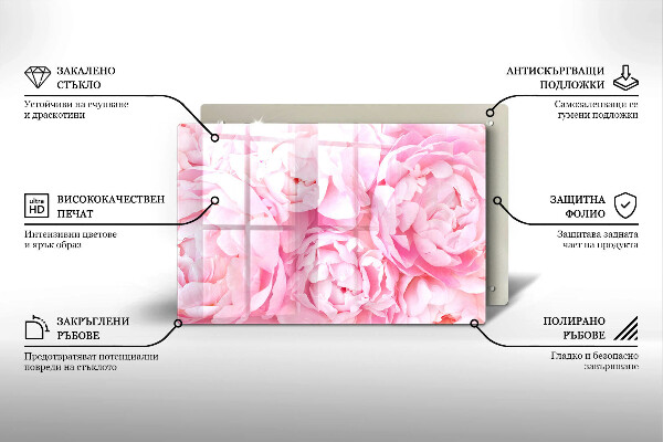 Dessous de verre pour bougies funéraires Pivoines délicates